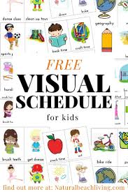 Daily routine behavior charts work very well with younger kids and less verbal kids. Daily Visual Schedule For Kids Free Printable Natural Beach Living