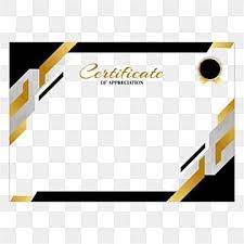 Black And Gold Certificate Border With Geometric Shape Certificate Border Black Gold Png And Vector With Transparent Background For Free Download Certificate Frames Banner Template Design Certificate Design