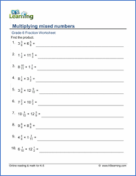 4 divided by 5 as a fraction. Grade 6 Multiplication And Division Of Fractions Worksheets Free Printable K5 Learning