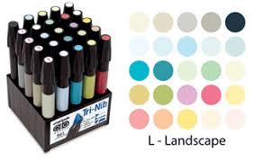 Chartpak Landscape 25 Ad Marker Set Set L