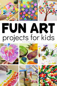 Arts and crafts for preschoolers at home. Easy And Fun Art Projects For Kids To Do At Home Or School Fun A Day