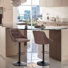 How high should stools be for kitchen island. Buy Alpha Home Swivel Bar Stools Set Of 2 Adjustable Airlift Counter Height Bar Stool Kitchen Island Stool Pu Leather Bar Chairs With Padded Back 2 Brown Online In Indonesia B093c2268y