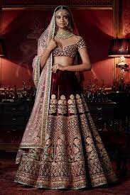 Sabyasachi Inspired Dark Maroon Wedding Lehenga Indian Bridal Wear Bridal Lehenga Red Indian Bridal Lehenga