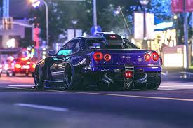 All orders are custom made and most ship worldwide within 24 hours. Blue Sports Bike Night Lights Street Nissan Gt R Skyline Virtual Tuning Hd Wallpaper Wallpaperbetter