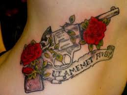 The One In Front Of The Gun Lives Forever Tattoo Pin On Ich
