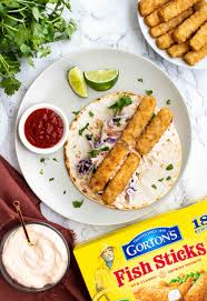 Arrange fish sticks on tortillas and top with slaw. Crispy Fish Tacos Pepper Delight