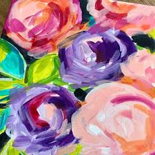Learn How To Paint Loose Abstract Flowers In Acrylic Paint On Canvas For Beginners Step B Abstract Flower Painting Watercolor Painting Abstract Flower Painting