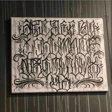 Graffiti lettering alphabet gothic lettering. Calligraphy Gangster Chicano Lettering Alphabet Novocom Top