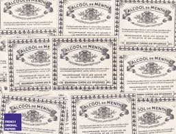 12 Vintage Mint Alcohol Labels Pharmacy Label Vintage 1950s French Ephemera Tag Medicine Scraps Medication Scrapbooking Colla Alcool De Menthe Menthe Vintage