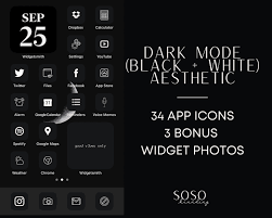 34 Black Ios 14 App Icons Dark Mode Ios14 Widget Cover Widgetsmith Ios 14 Aesthetic Black Icon Pack Dark Mode Icons Shortcut Black Aesthetic App Icon Black Aesthetic Shortcut Icon