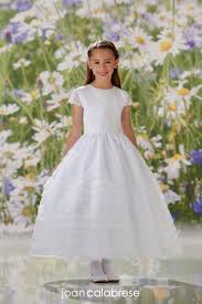 Choice of white, coral or turquoise. First Communion Dresses Joan Calabrese Mon Cheri White Ball Gown Dresses For Girls