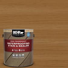 This stain type also includes bolder colors like red wood stain and blue wood stain. Behr Premium 1 Gal St 146 Cedar Semi Transparent Waterproofing Exterior Wood Stain And Sealer 507701 The Home Depot