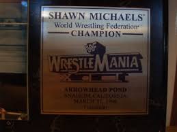 Please be as detailed as you can when making an answer. Wwe Shawn Michaels Autograph Wrestlemania 12 Mat Plaque 141821507