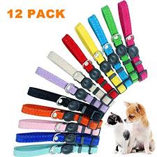 Homimp Breakaway Puppy Litter Collars 12 Pcs Soft Velvet Adjustable Id Collars For Newborn Pets With Whelping Record Keeping Charts