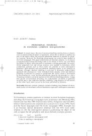 In doing so, we shall be sketching a new explanatory paradigm whereby theoretical machinery is kept to a minimum (e.g., no special contact mechanisms) thanks to a very careful. Syntactic Variation Research Papers Academia Edu