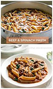 Beef And Spinach Pasta Recipe Spinach Pasta Recipes Beef Pasta Recipes Ground Beef Pasta Recipes