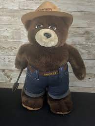 Smokey The Bear Plush 1970s Vintage Stuffed Animal 15 Tall Etsy Bear Plush Bear Plush Toy Smokey The Bears