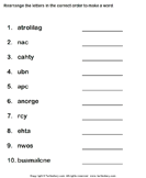 Enter the letters to get anagrams for the word. Unscramble Letters To Make Words Worksheet Turtle Diary