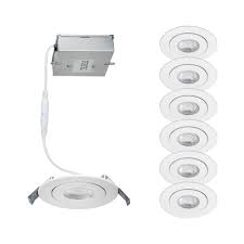 Also covers unsightly, torn drywall caused by the removal of existing trim. Wac Lighting R4erar W930 Wt 6 White Pack Of 6 Lotos 4 Adjustable Led Canless Recessed Trim And Housing Ic Rated And Airtight Lightingdirect Com