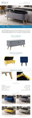 Banc coffre de rangement deco banquette gris pliant pouf bac fauteuil piable 548. Bout De Lit Poly Avec Coffre De Rangement