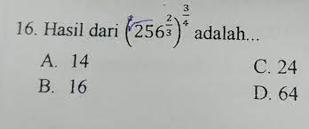 Dec 07, 2017 · hasil dari 4 pangkat 3/2 dikali 27 pangkat 1/3 adalah. Hasil Dari 256 Pangkat 2 3 Pangkat 3 4 Tolong Dengan Caranya Brainly Co Id