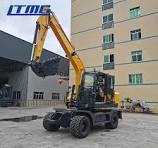 High Quality Ltmg 7.5 Ton Mini Wheel Excavator with Thumb ...