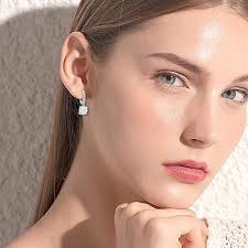 Damen Opal Creolen Ohrringe 925 Sterling Silber Hypoallergen Ohrstecker mit  Zirkon Opal Schmuck Muttertagsgeschenk für Mutter Mama Ehefrau Frauen  Mädchen : Amazon.de: Fashion