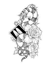 This sleeve has all kinds of characters from tim burton films such as zero and jack from the nightmare. Moka Presley Tattoo On Instagram Beetlejuice Beetlejuice Beetlejuice It S Showtime Tattoo Beetlejuice Tattoo Tim Burton Tattoo Bestie Tattoo