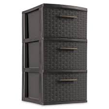 This package includes 2 towers. Sterilite 3 Drawer Wicker Weave Decorative Storage Tower Espresso 2 Pack Walmart Com Walmart Com