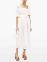 Corina Belted Lace Midi Shirtdress Borgo De Nor Matchesfashion Midi Shirt Dress Dresses Fashion