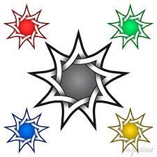 Nine Pointed Star Logo Template In Celtic Style Tribal Tattoo Cartazes Para A Parede Posters Sol Plexo Quadro Myloview Com Br