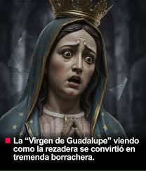 La “virgen” viendo con tremendo paganismo que le celebran.