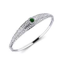 925 Silver Pear Green Zirconia Bangle Mai