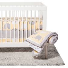 Nojo Crib Bedding Set 8pc Elephant Dream Yellow Gray Target