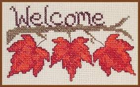 Welcome to cross stitch patterns database created by web users. Fall Leaf Welcome Cross Stitch Pattern