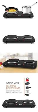 Burners And Hot Plates 177751 Electric Portable Cooktop Double Stove Hot Plate Dual Burner Top Compact Portable Stove Top Stove Top Burners Electric Hot Plate