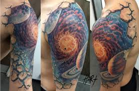 Absolutely love the watercolor style and space nebula colors! Dick Space Space Final Frontier Sun Planet Saturn Mars Moon Terra Earth Cracks Dry Nebula Stars Gas Color Rays Breaking Away Hubble Star Wars Star Trek Battlestar Astrology Space Sleeve Space Tattoo Satellite
