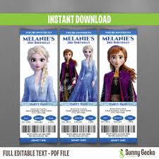5 out of 5 stars. Frozen 2 Birthday Ticket Invitations Set 1 Edit And Print At Home With Adobe Reader