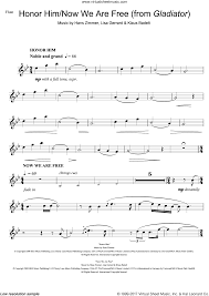 Zimmer Honor Him Now We Are Free From Gladiator Sheet Music For Flute Solo