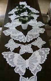 nappe chemin de table papillons crochet fait main art textile contemporain textiles et tapis p papillon crochet modeles crochet napperon modeles de crochet