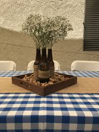 Beer Bottle Centerpieces Cheers And Beers To 30 Years Bbq Theme Party 50th Birthday Party Ideas For Men Rustic Birthday Parties Beer Bottle Centerpieces