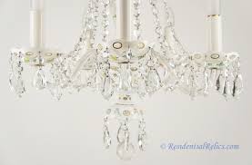 Vintage baccarat style crystal chandelier. Vintage Bohemian Czech White Opaline Overlay Crystal Chandelier Circa 1930s