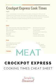 Download A Free Printable Pdf Listing General Crockpot Express Cooking Times Guidelines For Commonly Served Me Meat Cooking Times Multi Cooker Recipes Crockpot