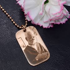 Personalized pet photo necklace australia. Personalised Custom Photo Dog Tag Necklace Silver Gold Or Rose Gold Tone Belle Fever