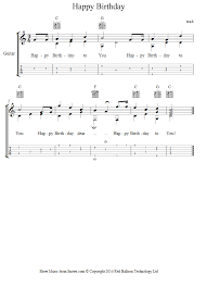 Permission granted for instruction, public performance, or just for fun. Guitar Happy Birthday Sheet Music 8notes Com
