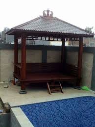 Gazebo Minimalis Wa 082243548005 Bahan Baku Kayu Kelapa Ukuran 2 5m X 2m Harga Murah Gazebo Bahan Baku Minimalis