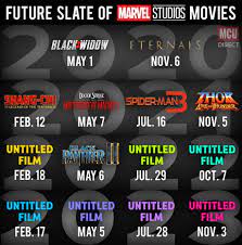 Be coming out within the next, few years number one first of all we have black widow who's finally going to be getting her own movie it's said to be released in the us on the 6th. Updated Official Slate Of Mcu Movies Coming From 2020 2023 4 Movies A Year 9gag