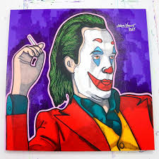 First painting of 2025… Some type of joker character.