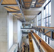 Manchester Metropolitan University Art School Extension With Wooden Stairs And Bridges By Feilden Clegg Bradley Studios Atrium Design Architecture Art School