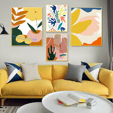 Find contemporary abstract wall art. Modern Abstract Scandinavia Colorful Gallery Canvas Painting Wall Art Prints Posters Picture For Living Room Interior Home Decor Nordic Wall Decor